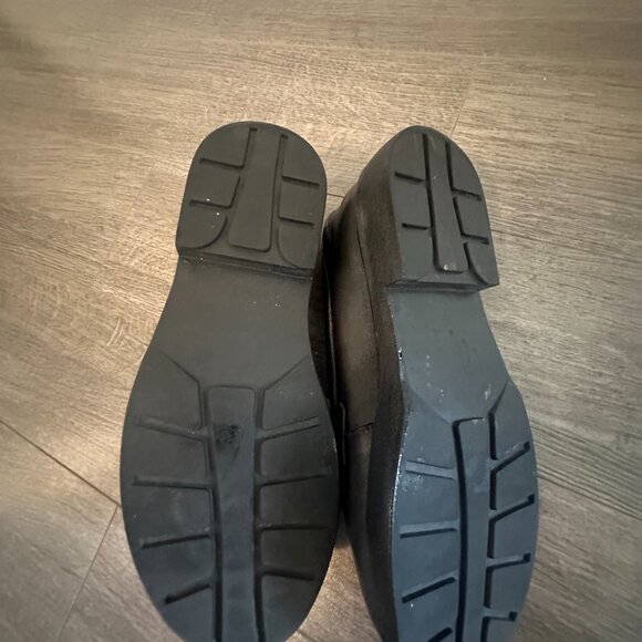 Womens Handmade Leather Loafers Metal button Black 8 - Dwarves Shoes - Picture 4 of 4